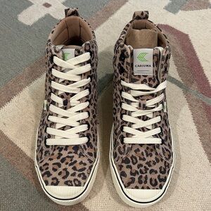 Cariuma Leopard Print High-Top Sneakers